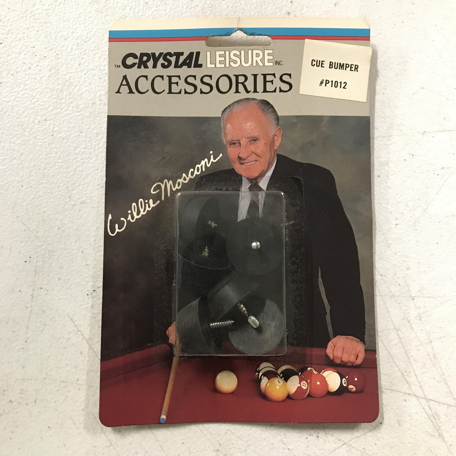 Vintage Crystal Leisure Cue Bumper P1012 Willie Mosconi Pool Billiard Black
