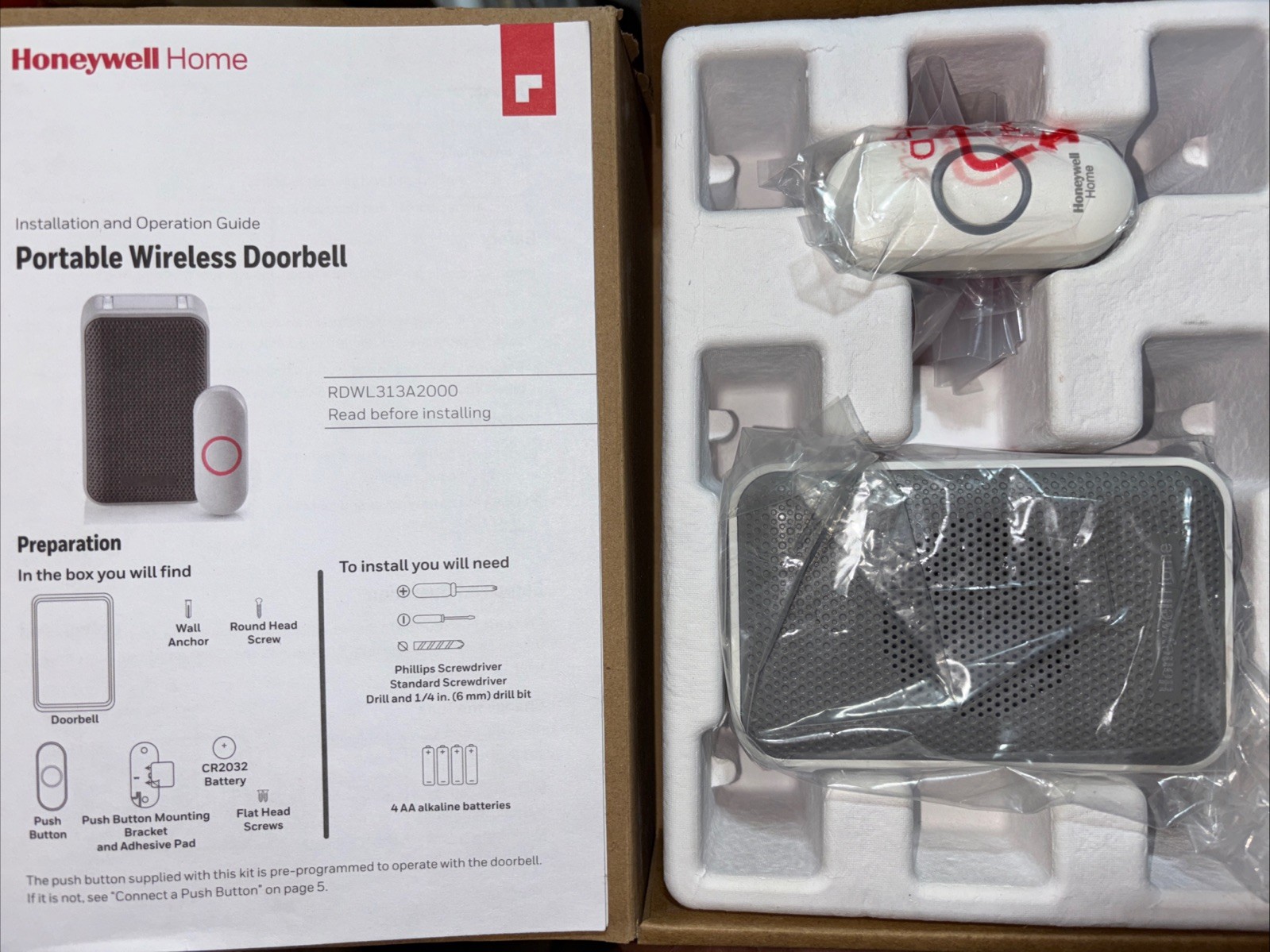 Honeywell Home Series 3 Portable Wireless Doorbell Brand Niob