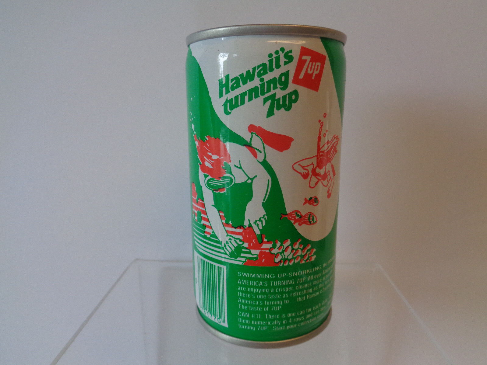 Hawaii America's Turning 7up Soda Can Air Filled Crimped Steel Vintage 1979