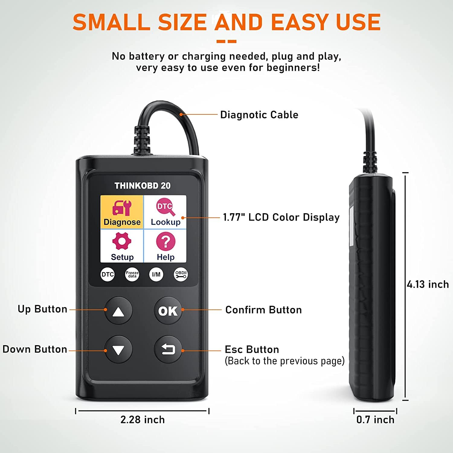 THINKOBD 20 Auto Code Reader OBD2 Scanner Car Check Engine Fault Diagnostic Tool