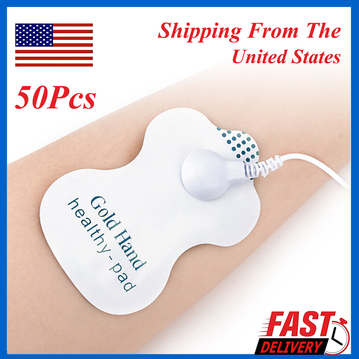 50 PCS Snap On Replacement Pads For Pulse Massager & Electrode Tens Unit US