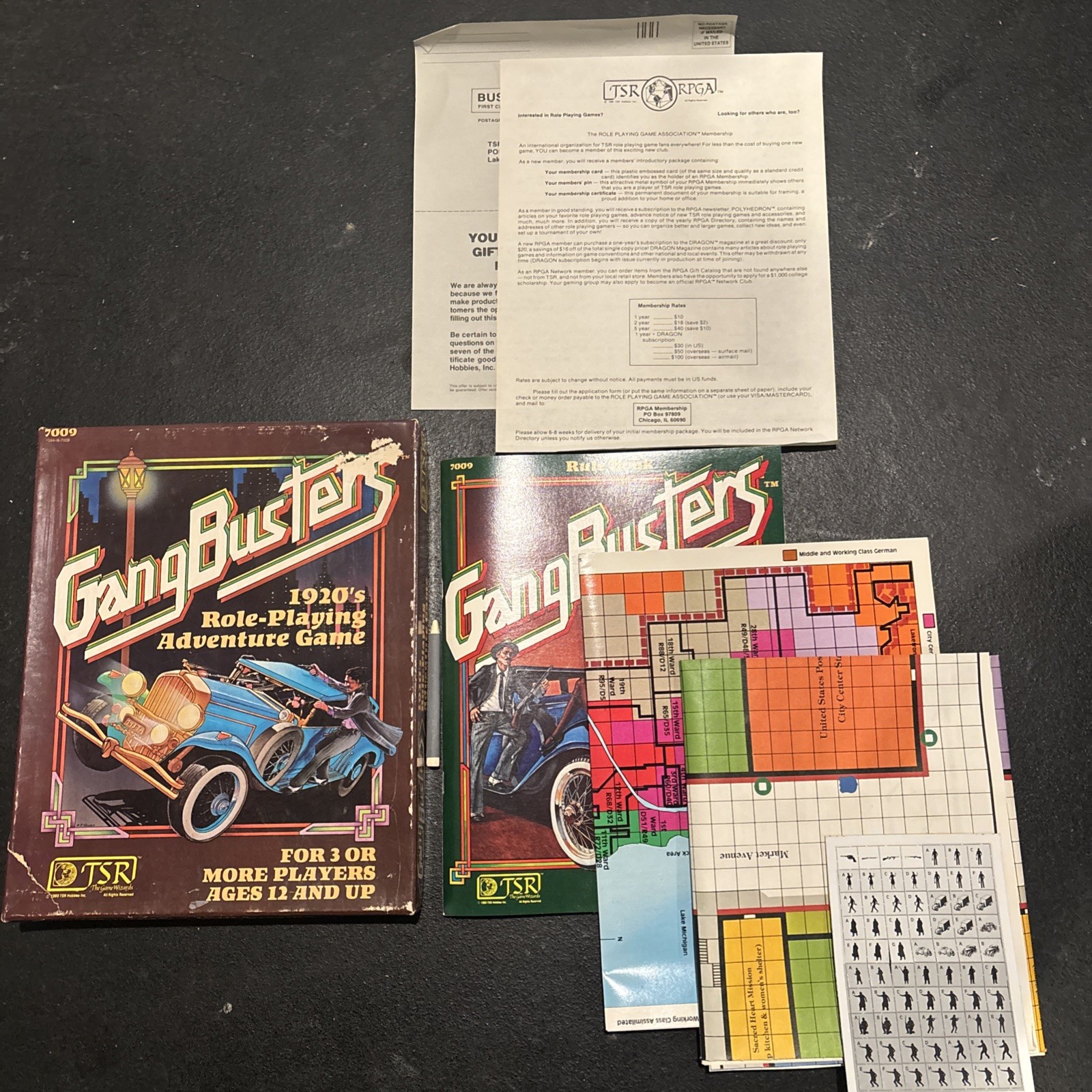GANGBUSTERS: 1920'S ROLE-PLAYING ADVENTURE GAME TSR #7009, 1982, GREAT CONDITION