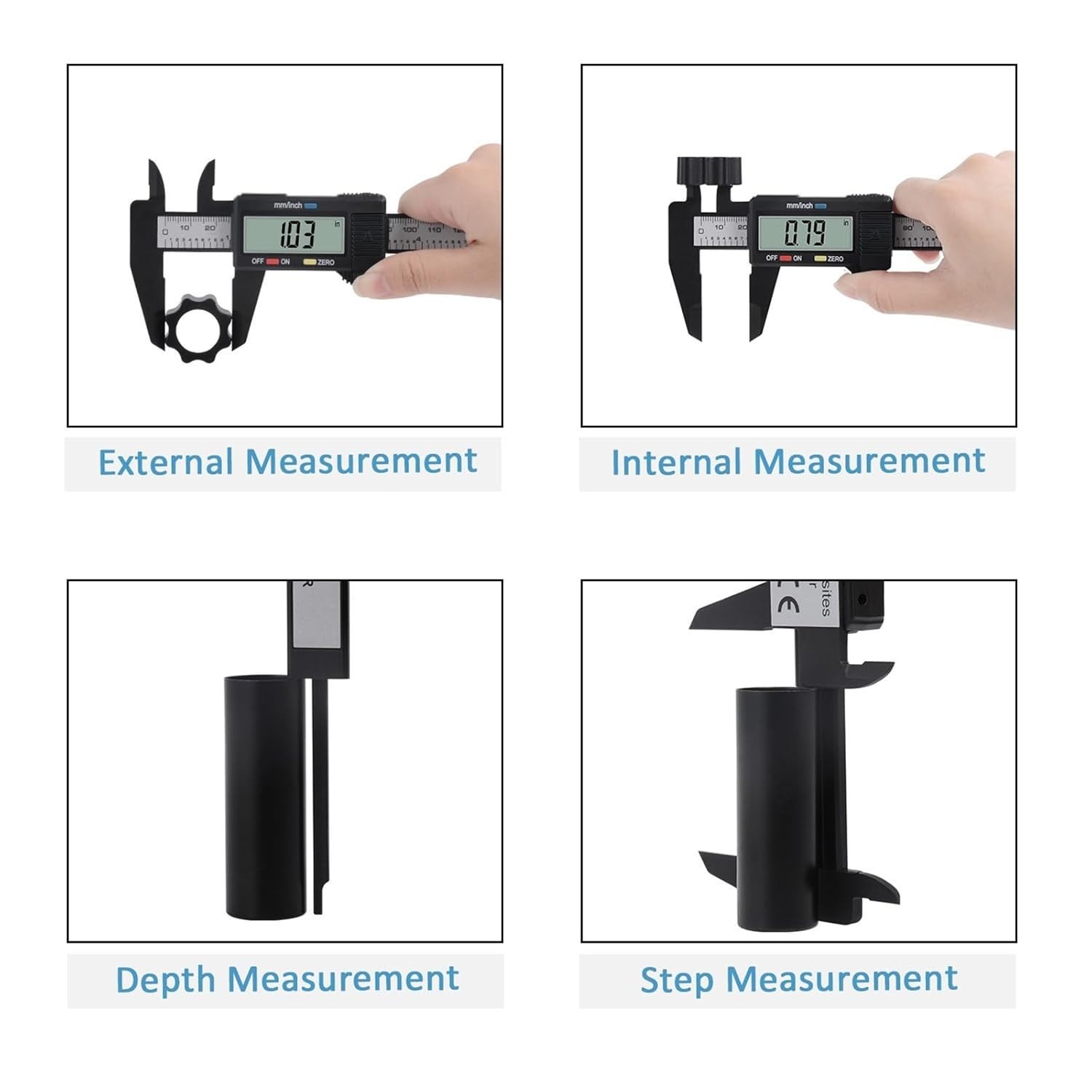 Smart 0-6" Digital Caliper with Auto Off & Zero Function - High Accuracy
