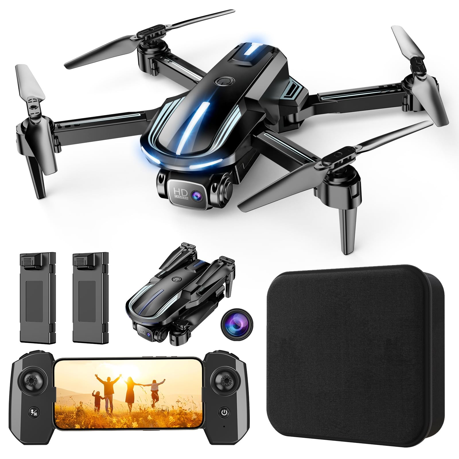Drone with Camera for Adults 7 inches x 5 x 3 inches, Sky Blue