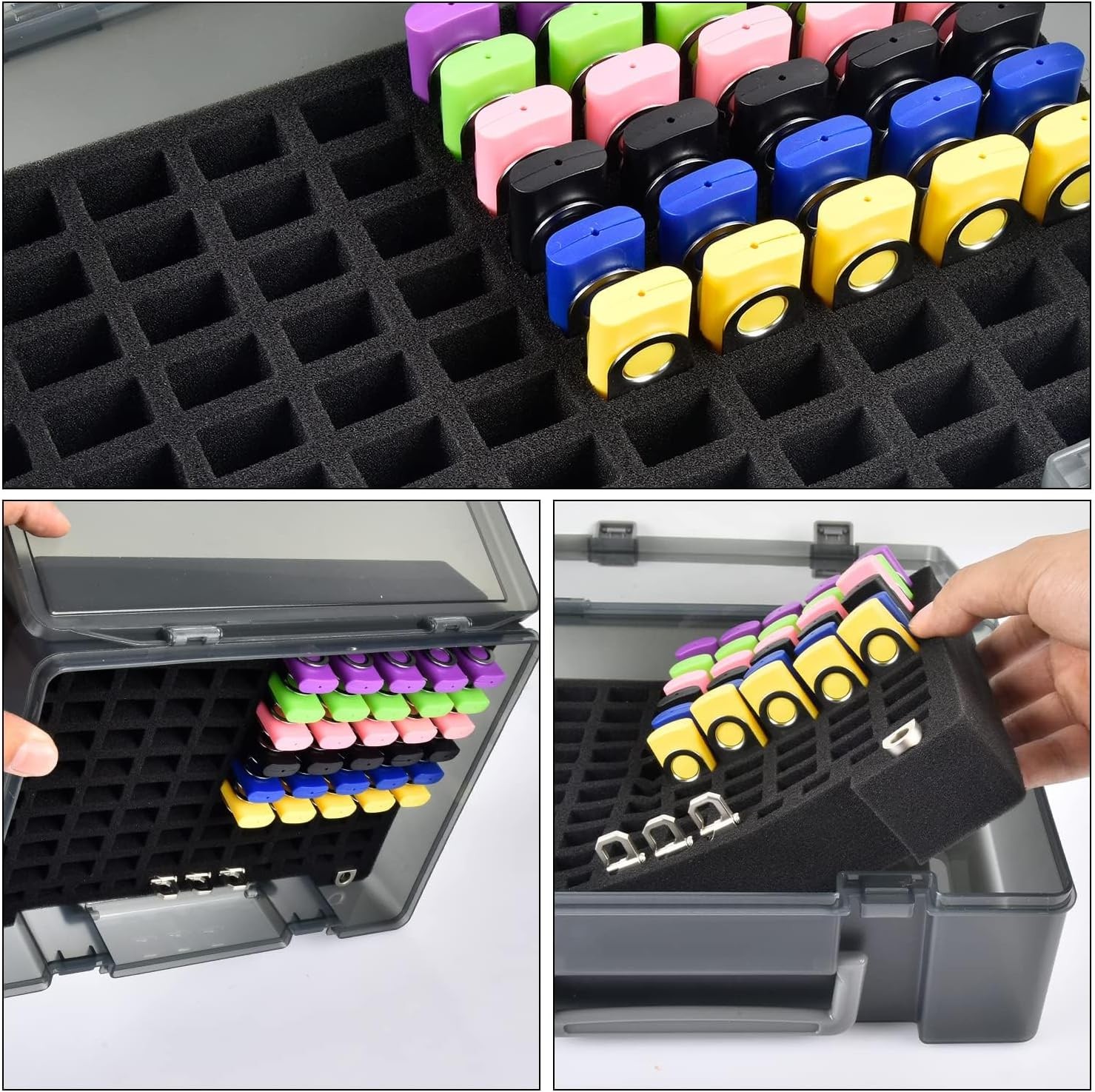 Flash Drive Case USB Memory Stick SD Card Storage Organizer- Holds Grey