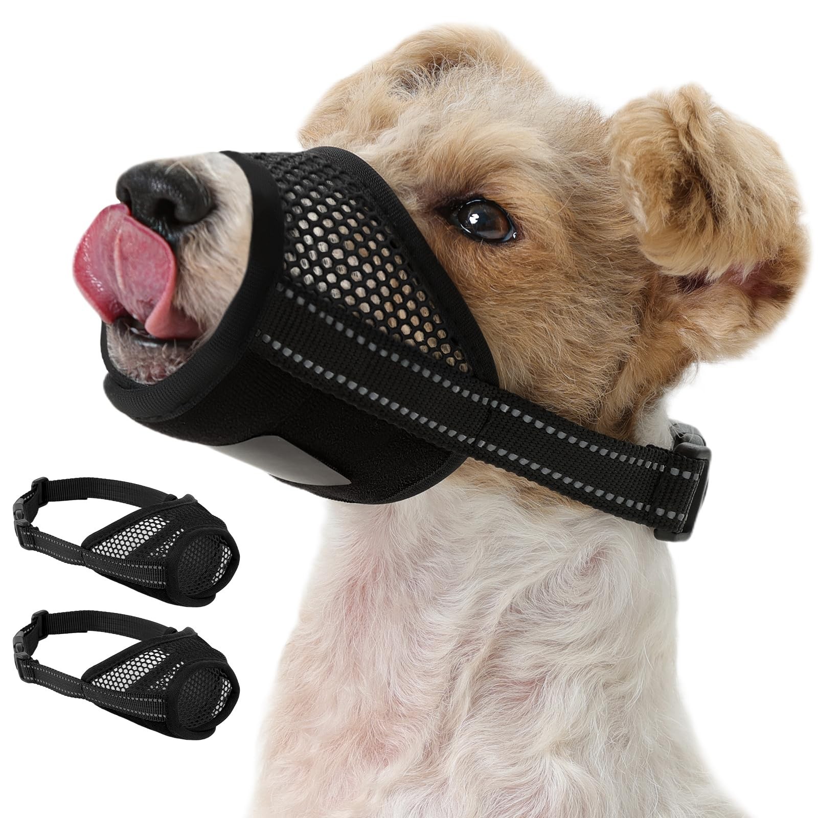Pezluxe 2-Pack Dog Muzzle, Soft Air Mesh Muzzle Anti Biting Barking Chewing, ...