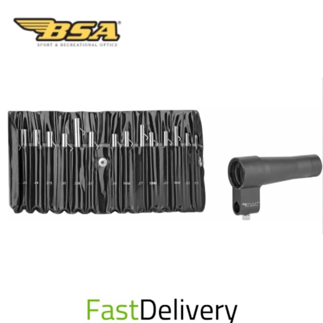 BSA Optics, Bore Sighter Kit with Arbors, in Soft Case, Clam Pack (FVS023058)