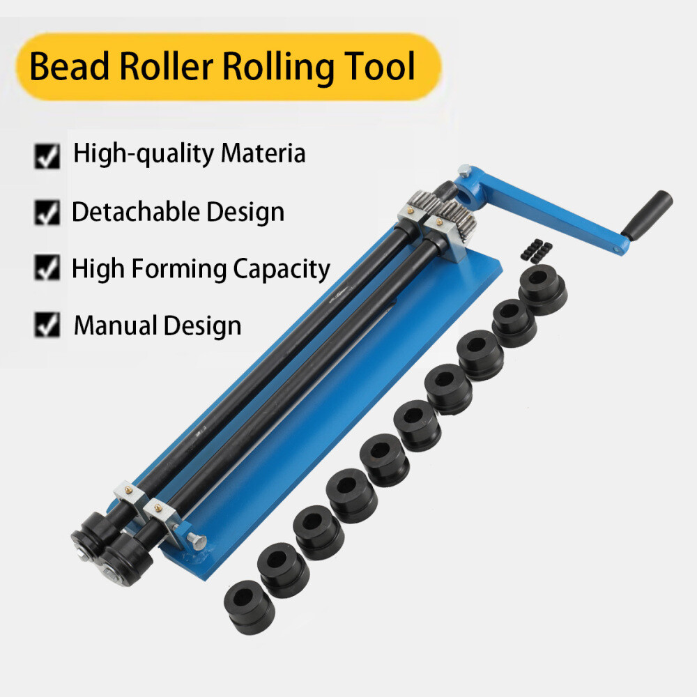 18' Sheet Metal Bead Roller Machine w/6 Sets Dies Manual Heavy Duty Flaring Tool