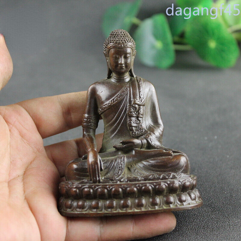 Custom 2Pcs Antique Copper Shakyamuni Buddha Statue