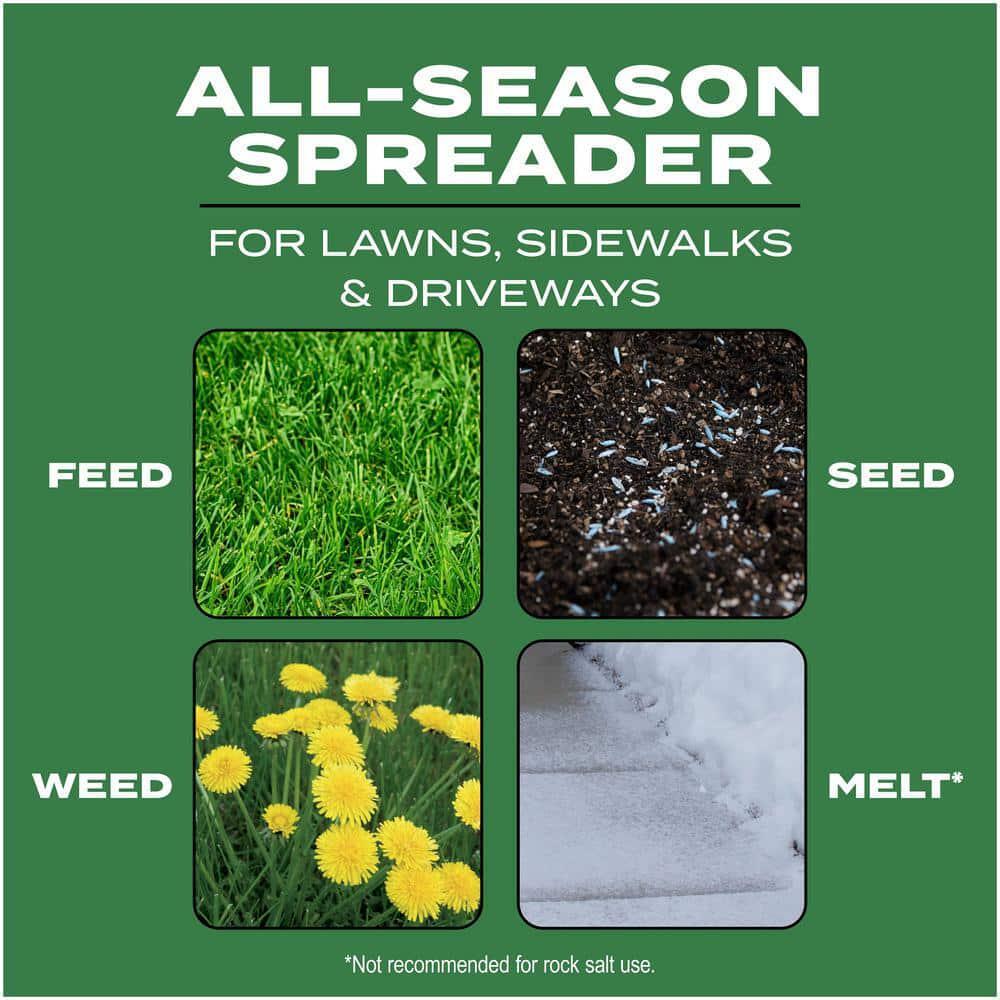 Handheld Broadcast Spreader Holds1,500 sq.ft. Seed Fertilizer Salt Ice Melt
