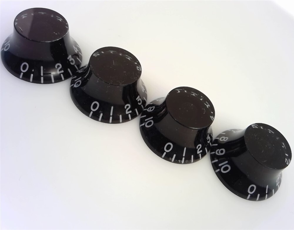 True Custom Shop® Black Top Hat Knobs For Gibson Les Paul SG Pure LP 4pk