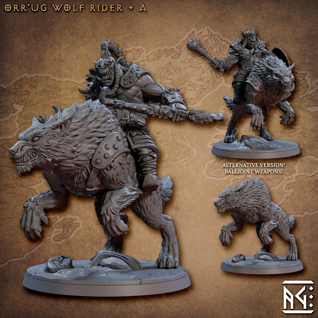 Orrug Wolf Rider A - Ogre - Fighter - Artisan Guild - Dungeons and Dragons