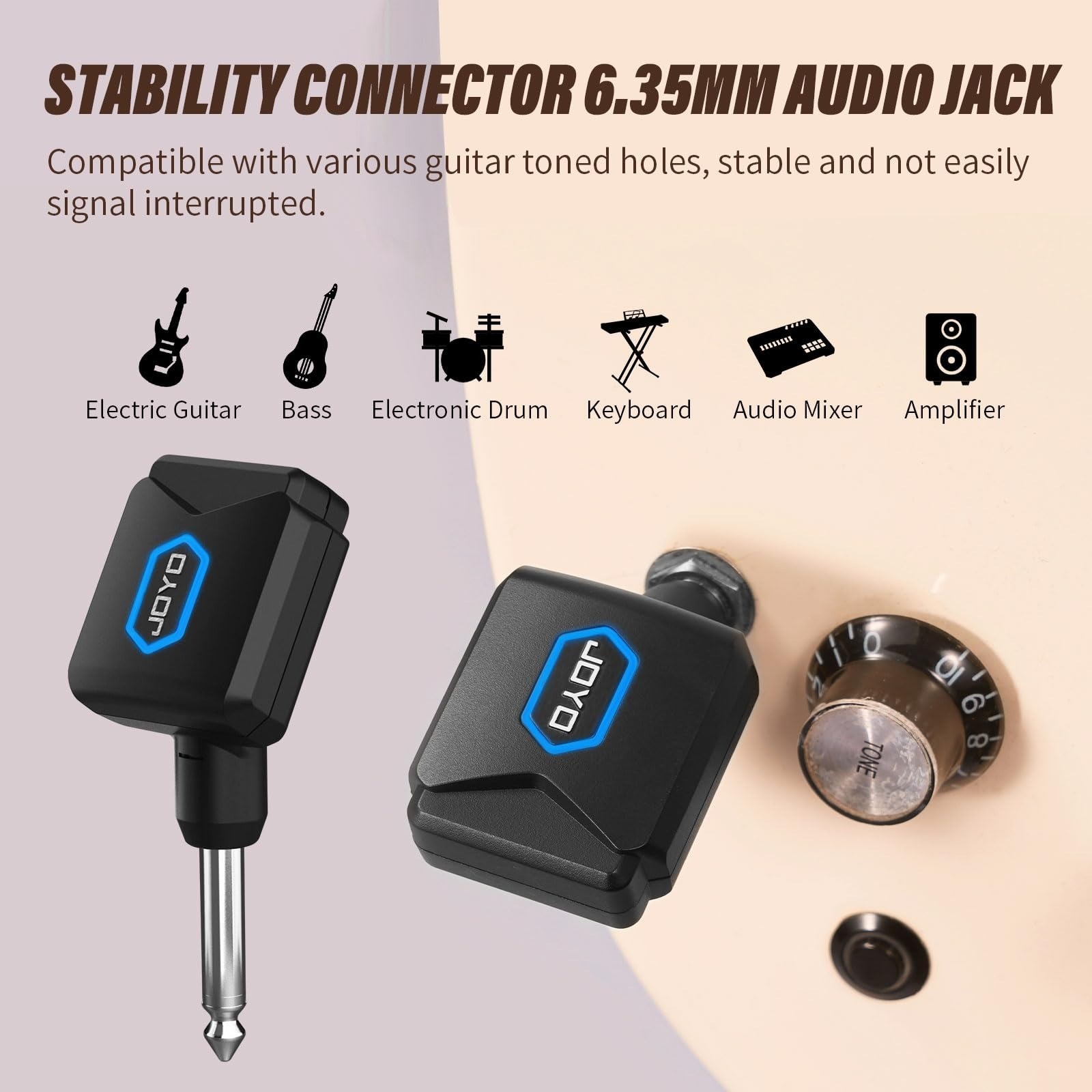 JOYO Wireless Guitar System Transmitter & Receiver, 5.8GHz, Low Latency