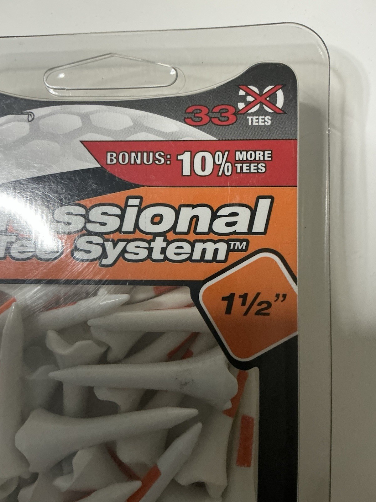 Pride Golf Tee Professional Tee System Plastic Golf Tees 1.5” White Orange 33pk