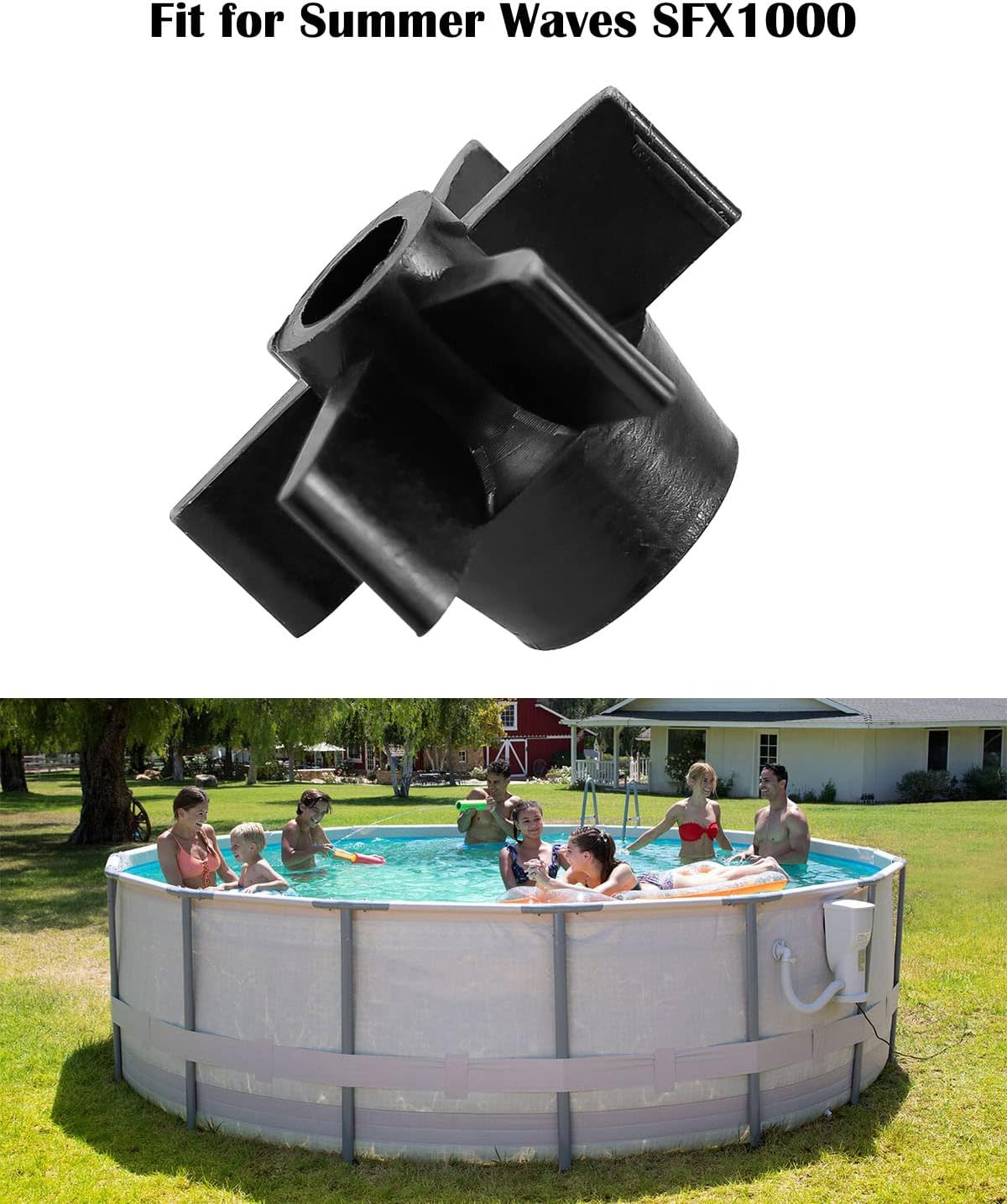 Impeller Blades Pool Pump Reinforced Impeller Compatible with Summer Waves SFX15