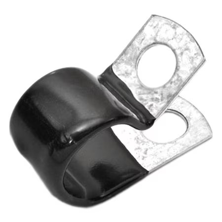 Zoro Select Cov2109z1 Cable Clamp, Steel, 1-1/4 In Bundle Dia., Black, 25 Pk,