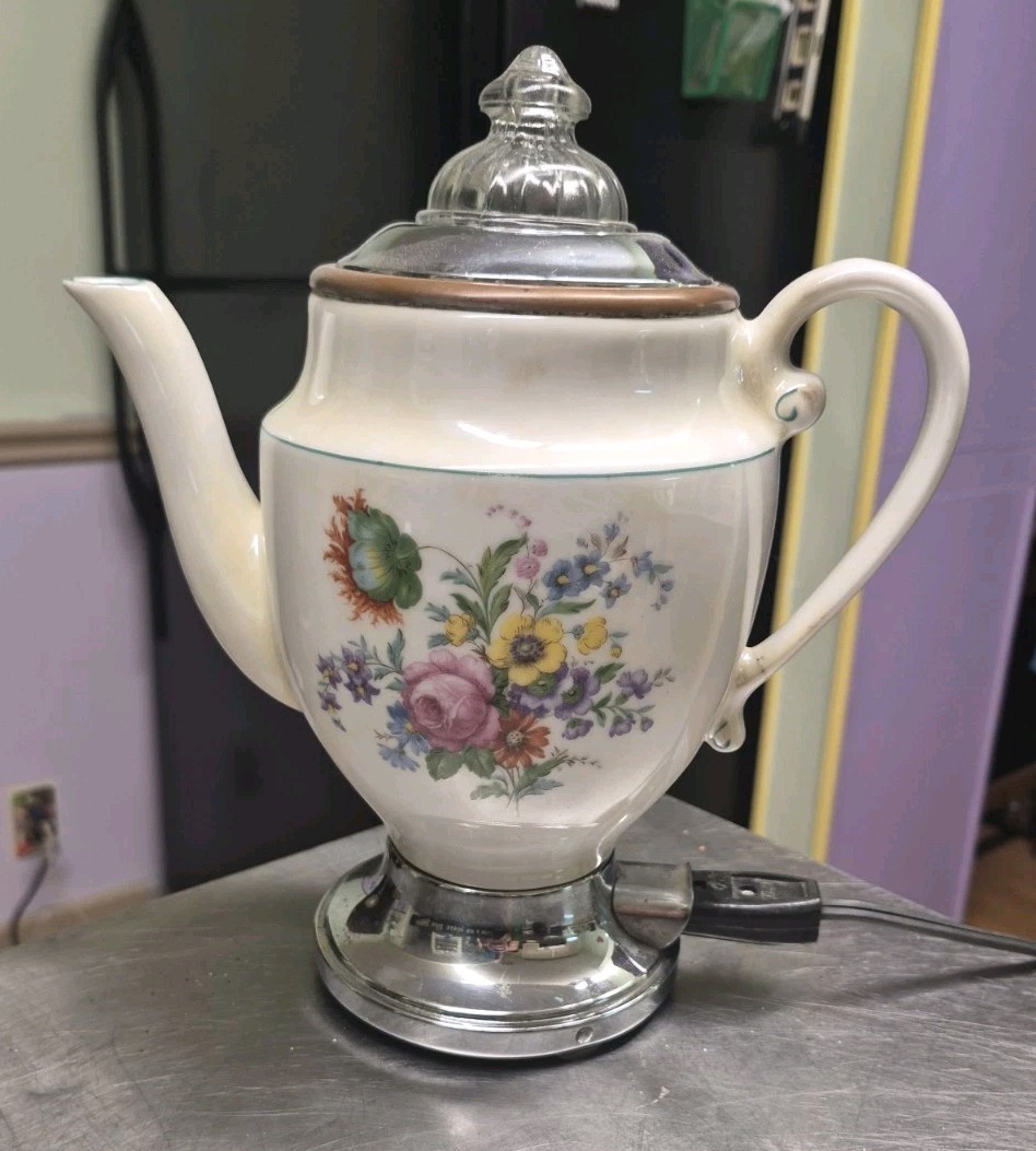 Vtg Royal Rochester Coffee Percolator with Lid and Power Cord
