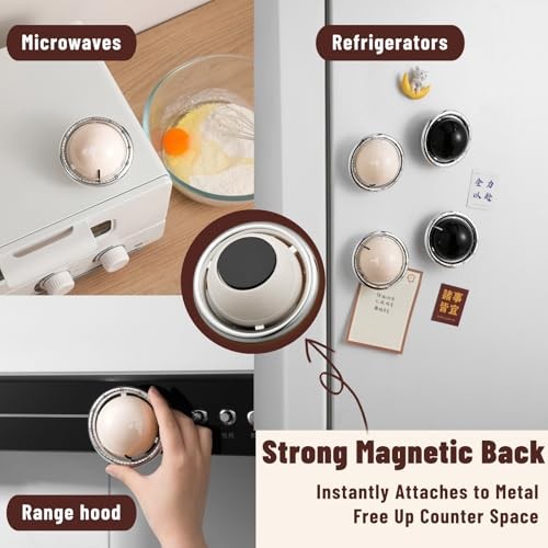 Planet-Shaped Mechanical Timer | No Batteries Needed | 59-Minute White
