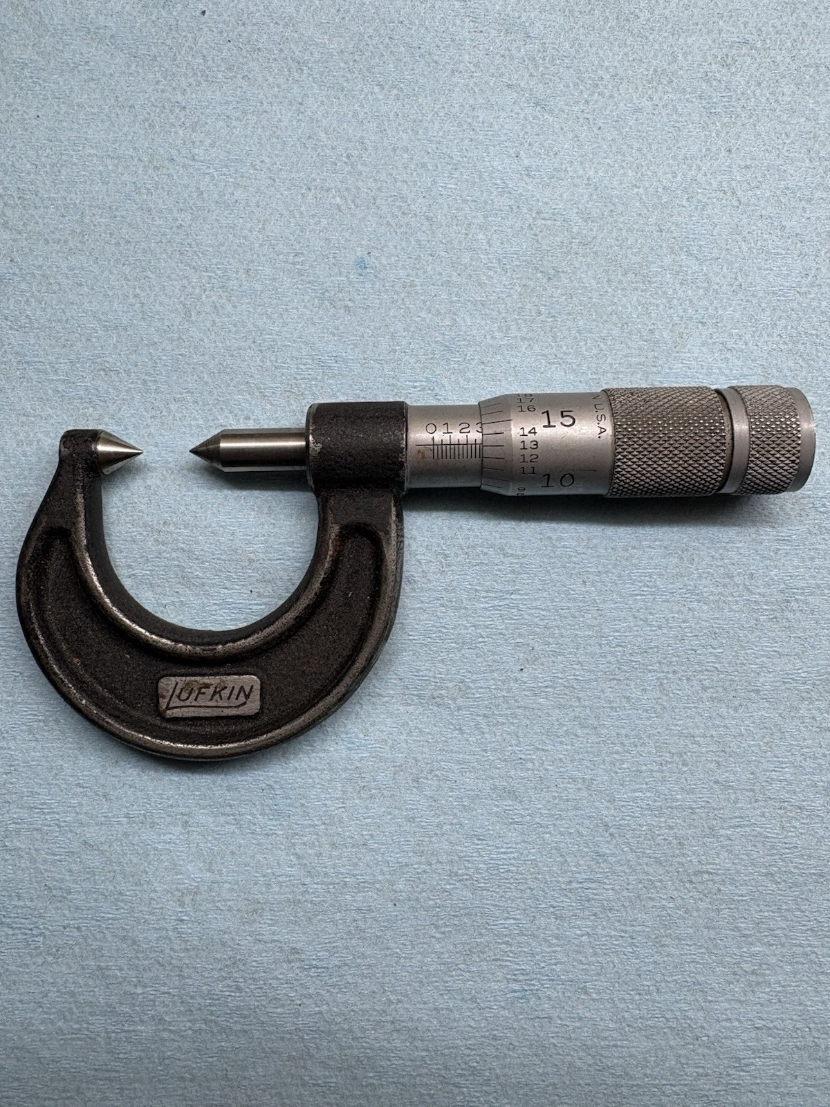 🗽 VINTAGE LUFKIN 0-1" MICROMETER No.1911 C Smooth Movement