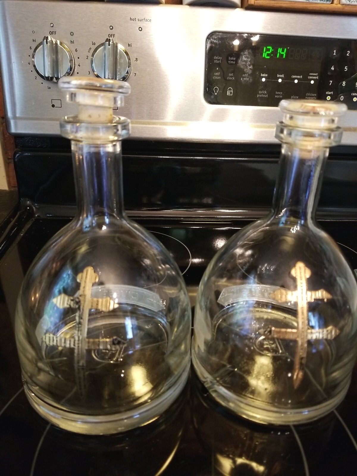 LOT OF 2 EMPTY D'USSE COGNAC 750 ml BOTTLES WITH CORKS - JAY Z COLLECTIBLE
