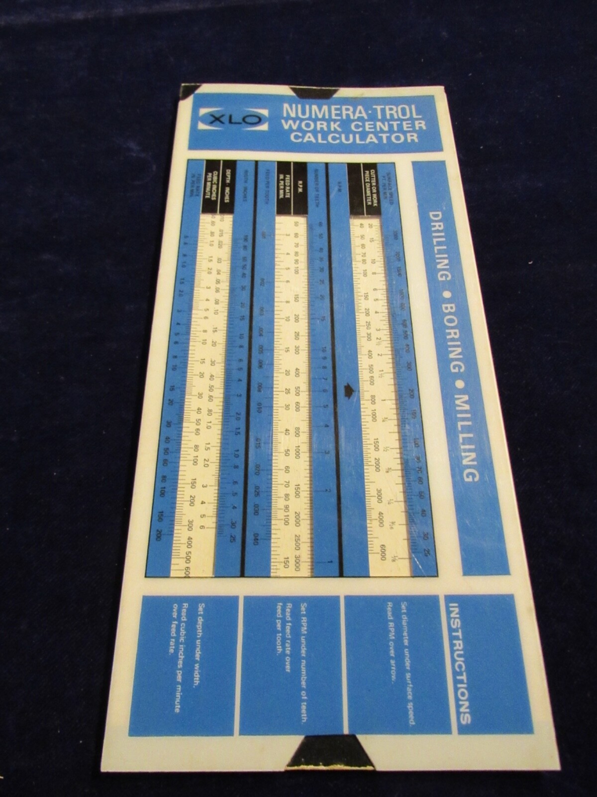 XLO Numera-Trol Work Center Slide Calculator Drilling, Boring & Milling M23