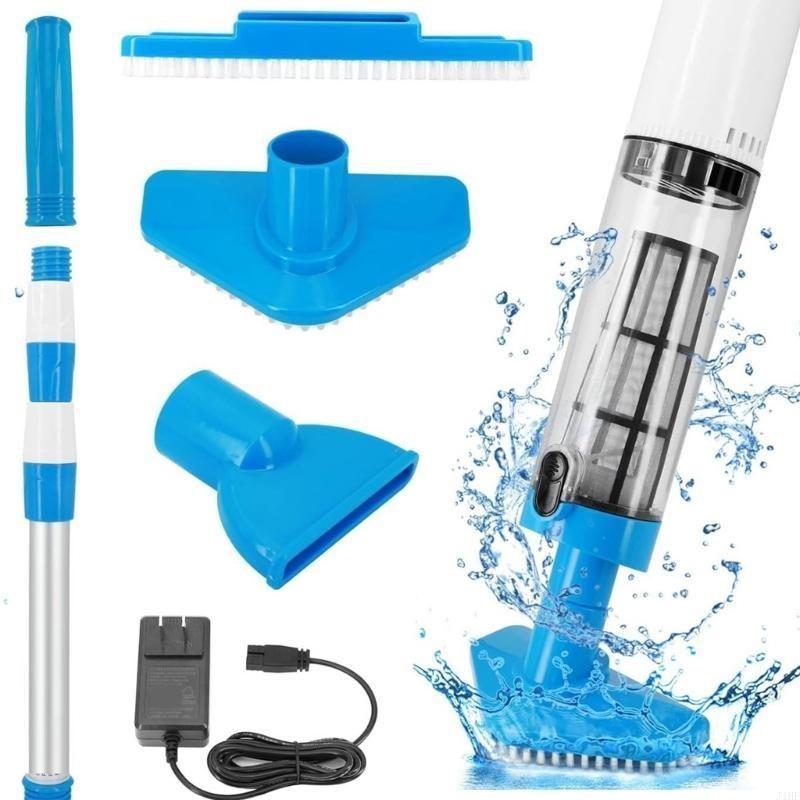 3IN1 Cordless Rechargeable Pool Vacuum Handheld Cleaner w/ Telescopic Pole 90min