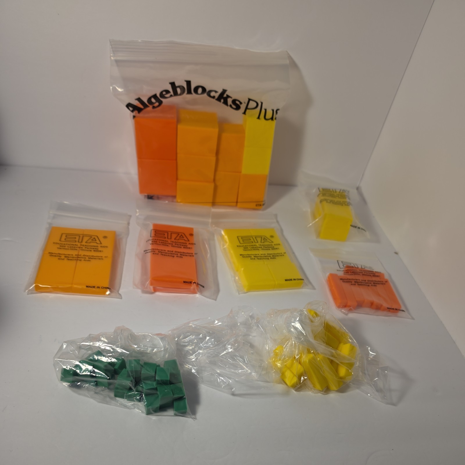 ETA CUISENAIRE'S ALGEBLOCKS THREE-DIMENSIONAL SET ALGEBRA SCHOOL MANIPULATIVES