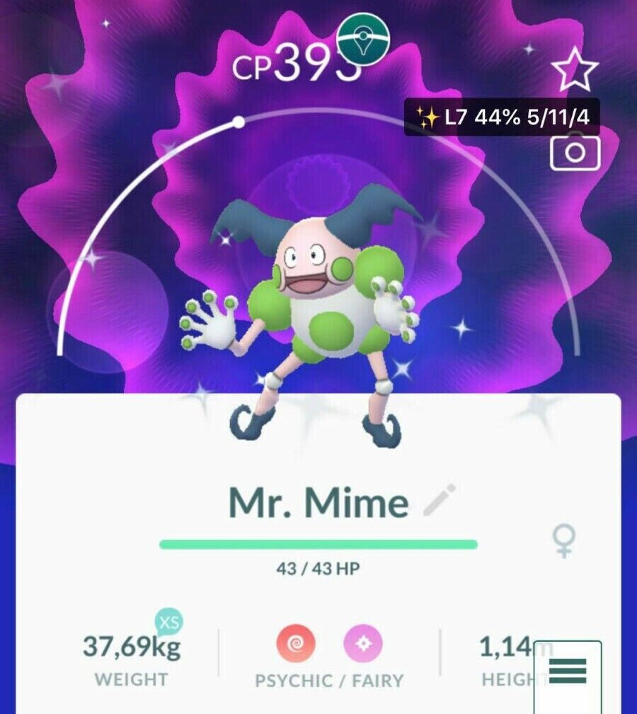 Shiny Mr. Mime - P T C - 80k stardust - Please see description