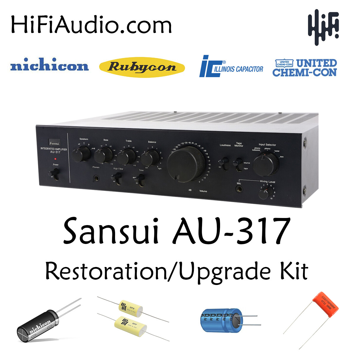 Sansui AU-317 rebuild restoration recap service kit fix repair capacitor