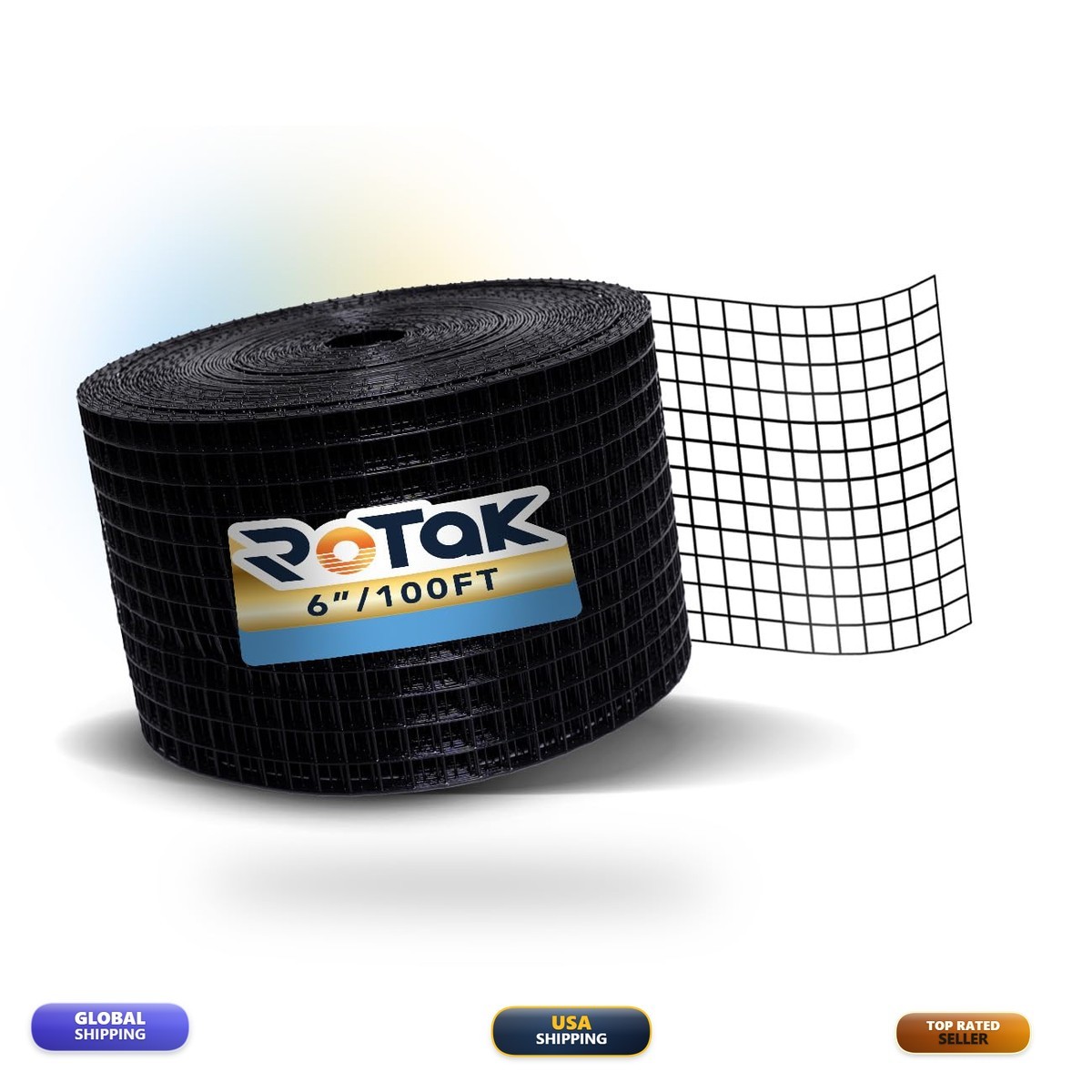 ROTAK Critter Guard 6in x 100ft Solar Panel Bird Guard Black Galvanized PVC
