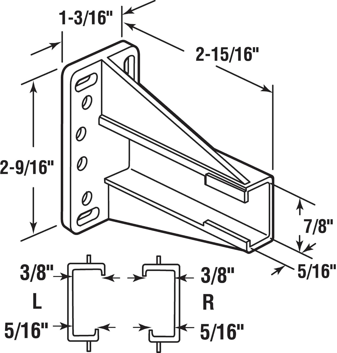 White Nylon Drawer Side Track Brackets