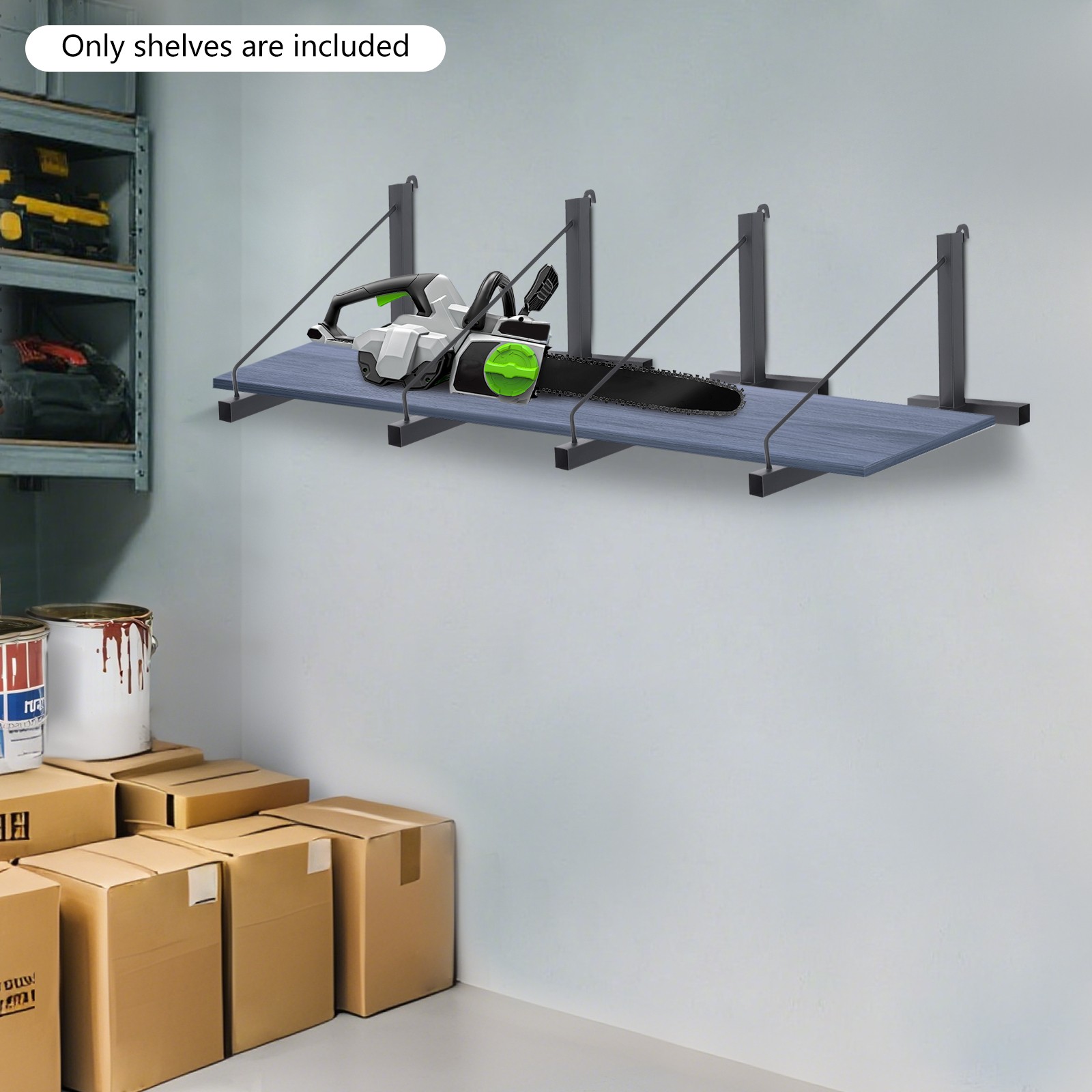 4 Pack Black Cargo Shipping Container Shelving Shelf Brackets Universal Fitment
