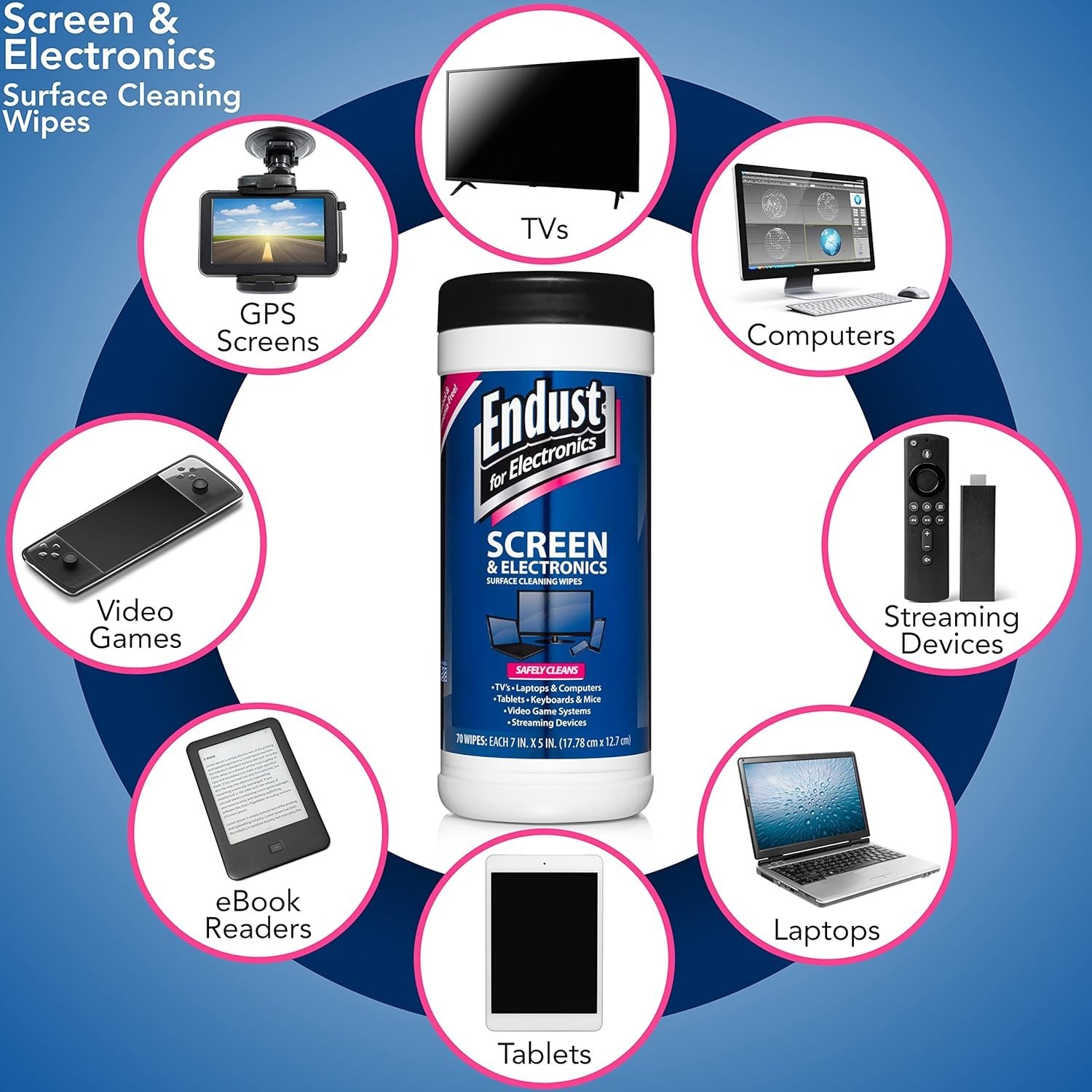 for Electronics; Screen & Surface Cleaning Wipes, Great LCD and Plasma Wipes,...