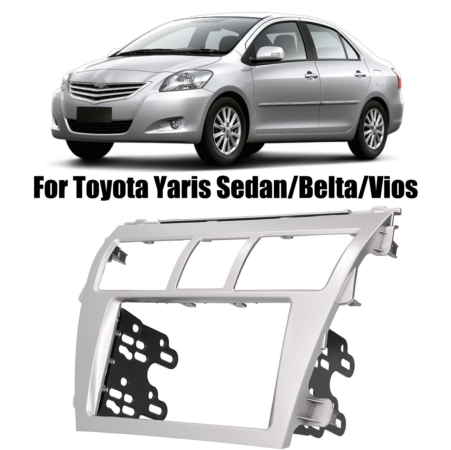 For Toyota Yaris Sedan 06-12 Car Dash Stereo Frame Radio Fascia Panel Bezel Trim