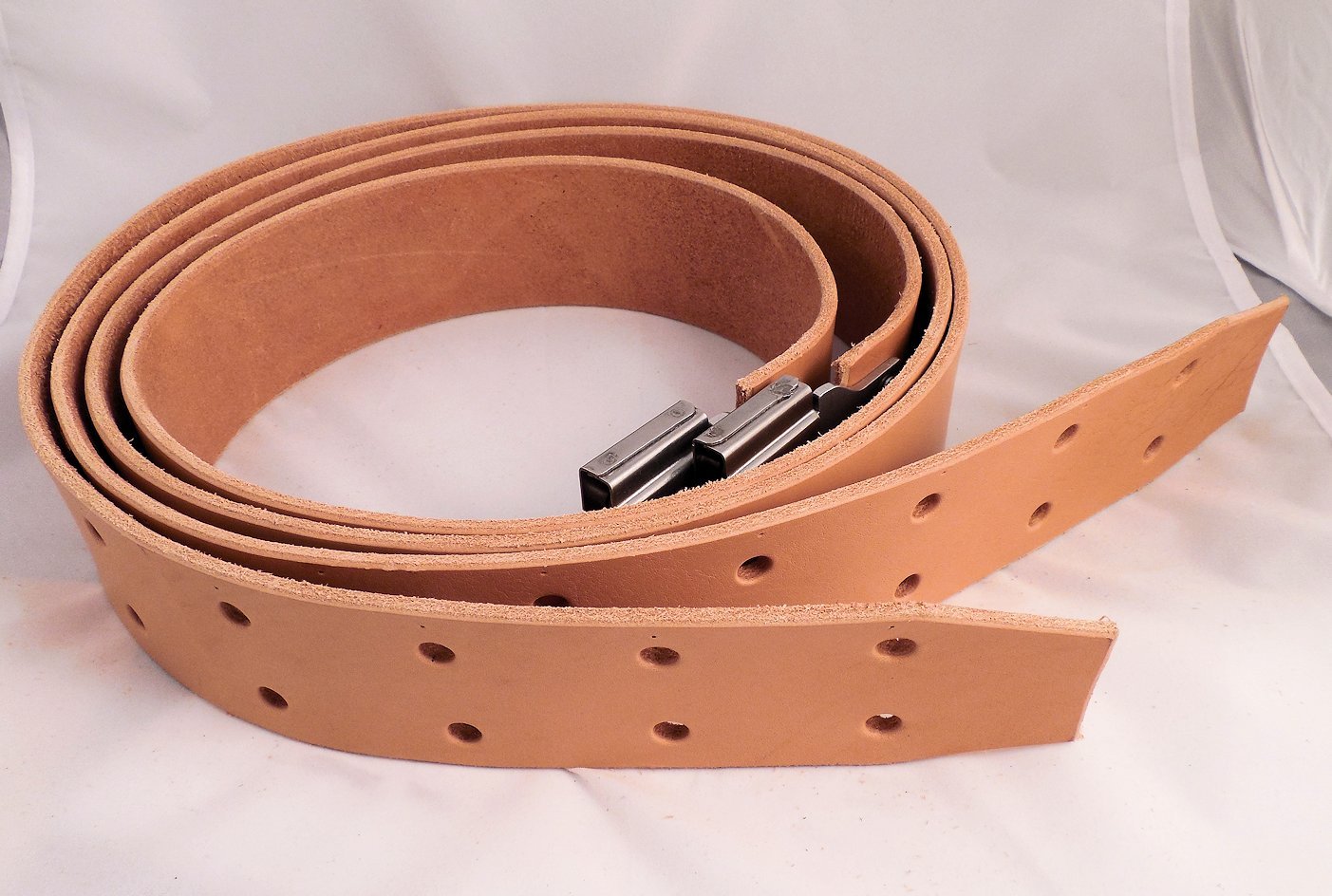 WESTERN STIRRUP LEATHERS -2.5" x 66" USA Handmade LIGHT OIL_NATURAL with BUCKLES