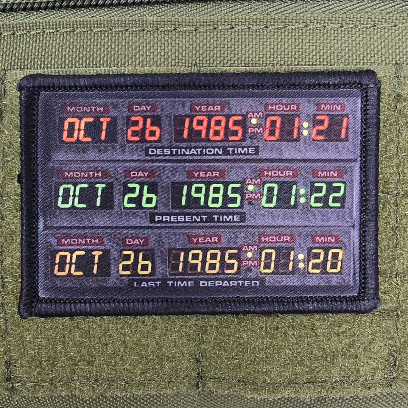 Time Machine Patch Moral Tactical Meme Military Army USA Flag Hook & Loop 3x2