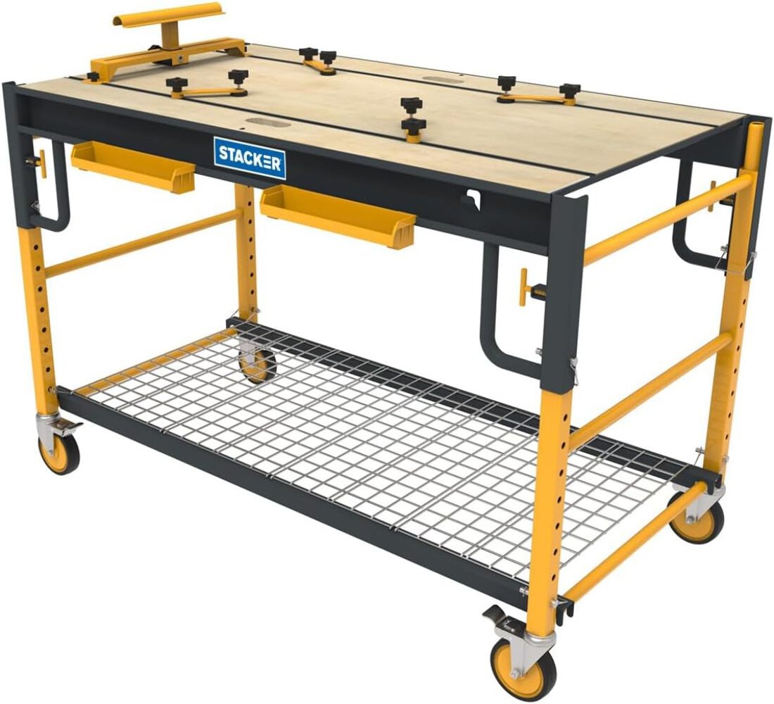 Stacker S-IB1TM0 5 in 1 Multi Function Workbench for Miter Saws, Scaffolding, Wo