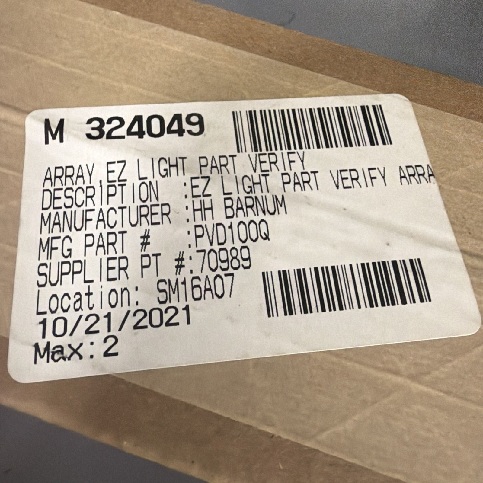 Banner PVD100Q Photoelectric Sensor 70989 EZ Light Part Verify Array