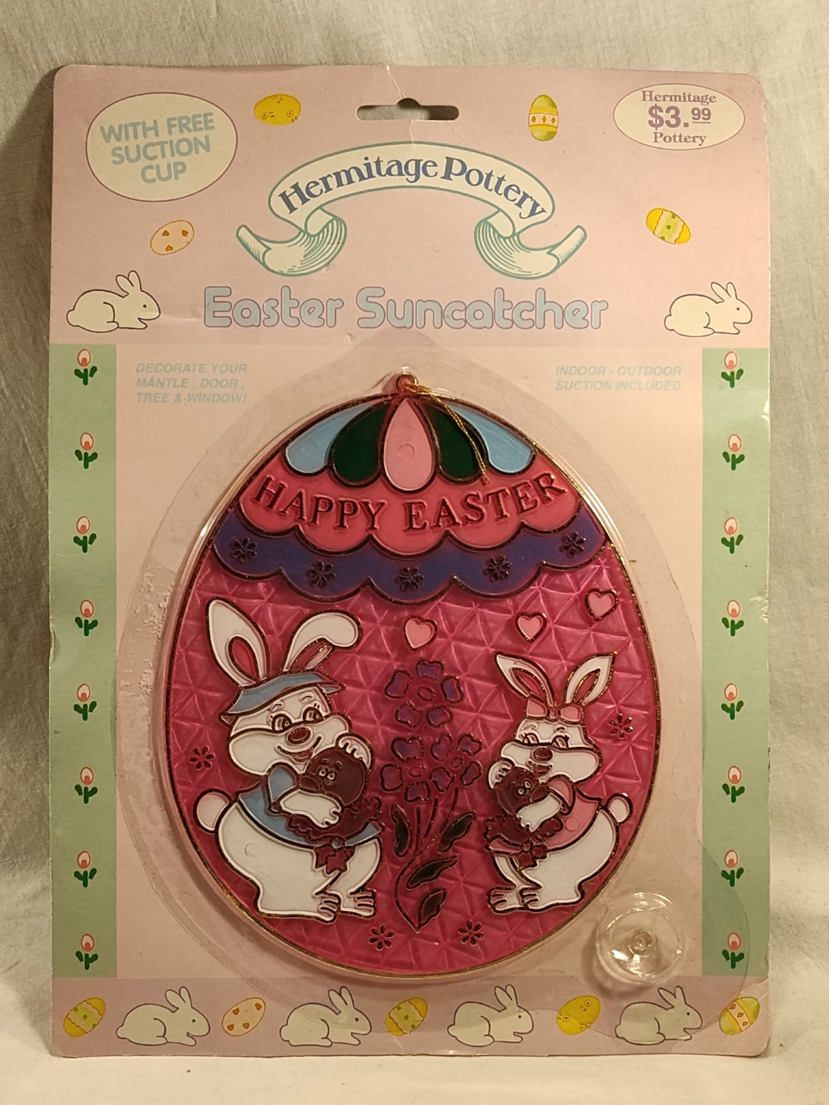 Hermitage Pottery Happy Easter Suncatcher Large 8"