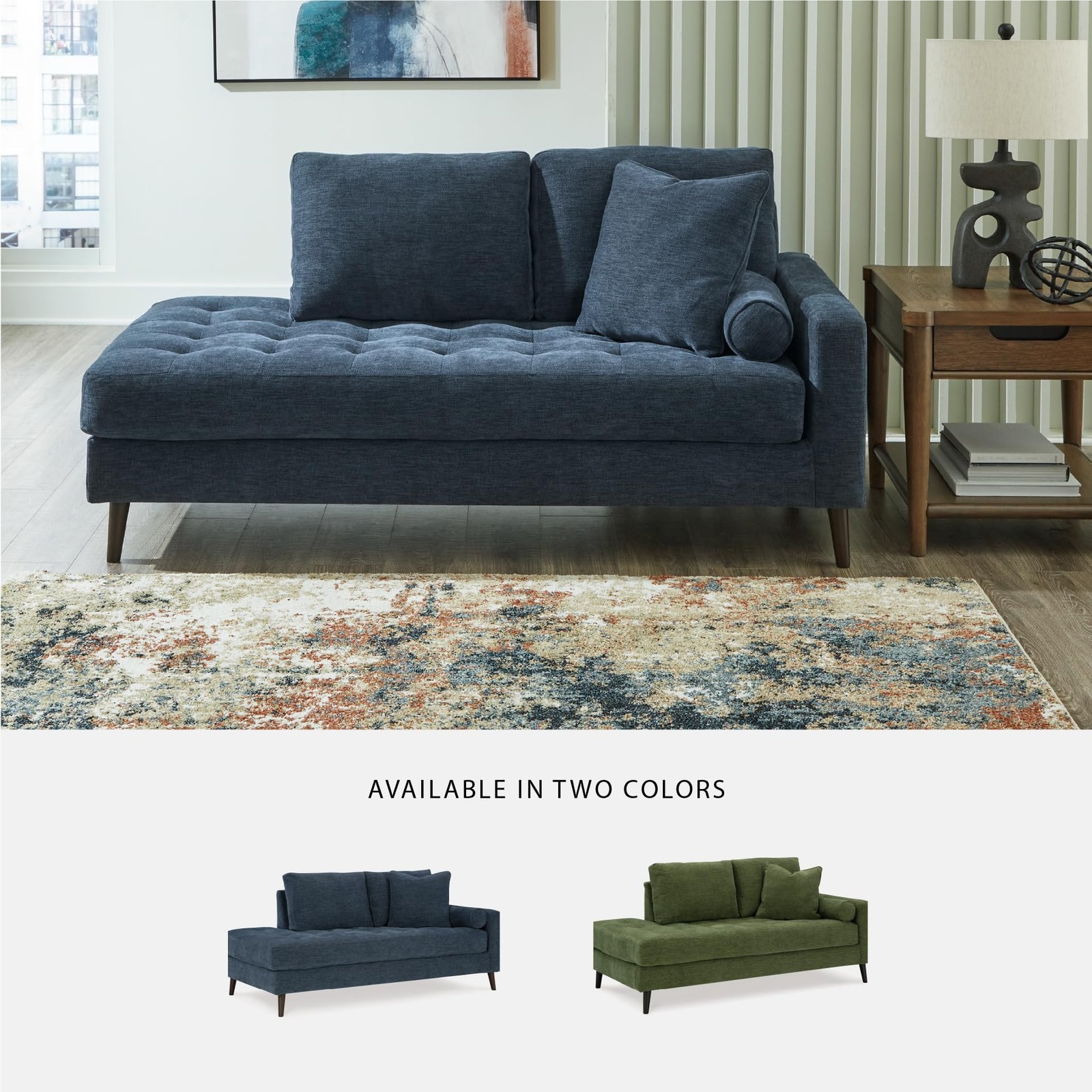 Bowery Hill Corner-blocked frame Navy Right-Arm Facing Corner Chaise