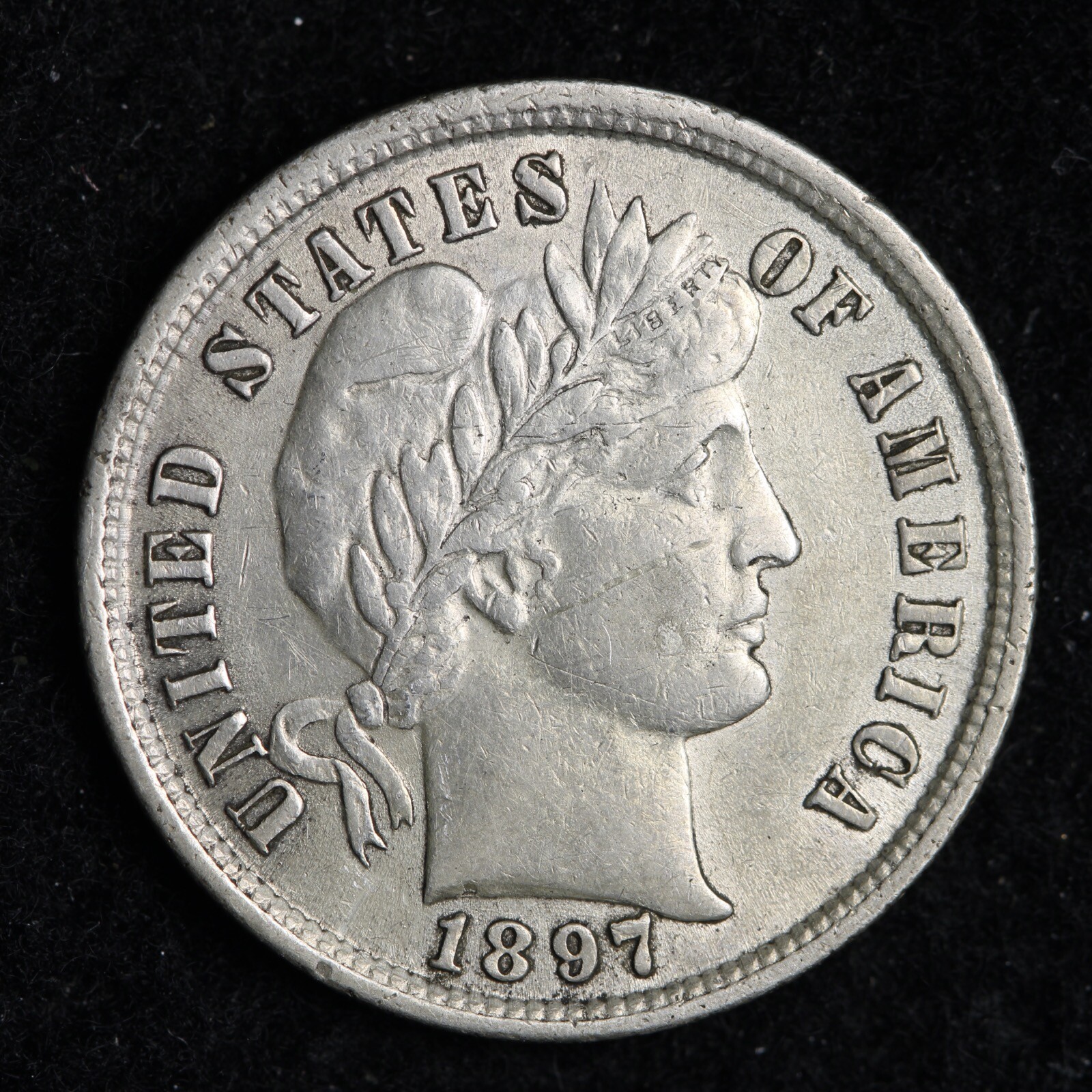 1897 Barber Silver Dime CHOICE AU+ E200 QNL
