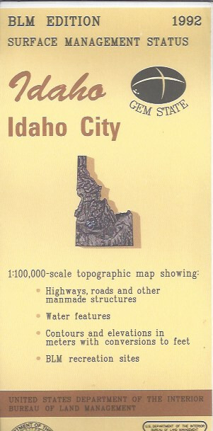 BLM USGS 1:100,000 edition topographic map Idaho City Idaho