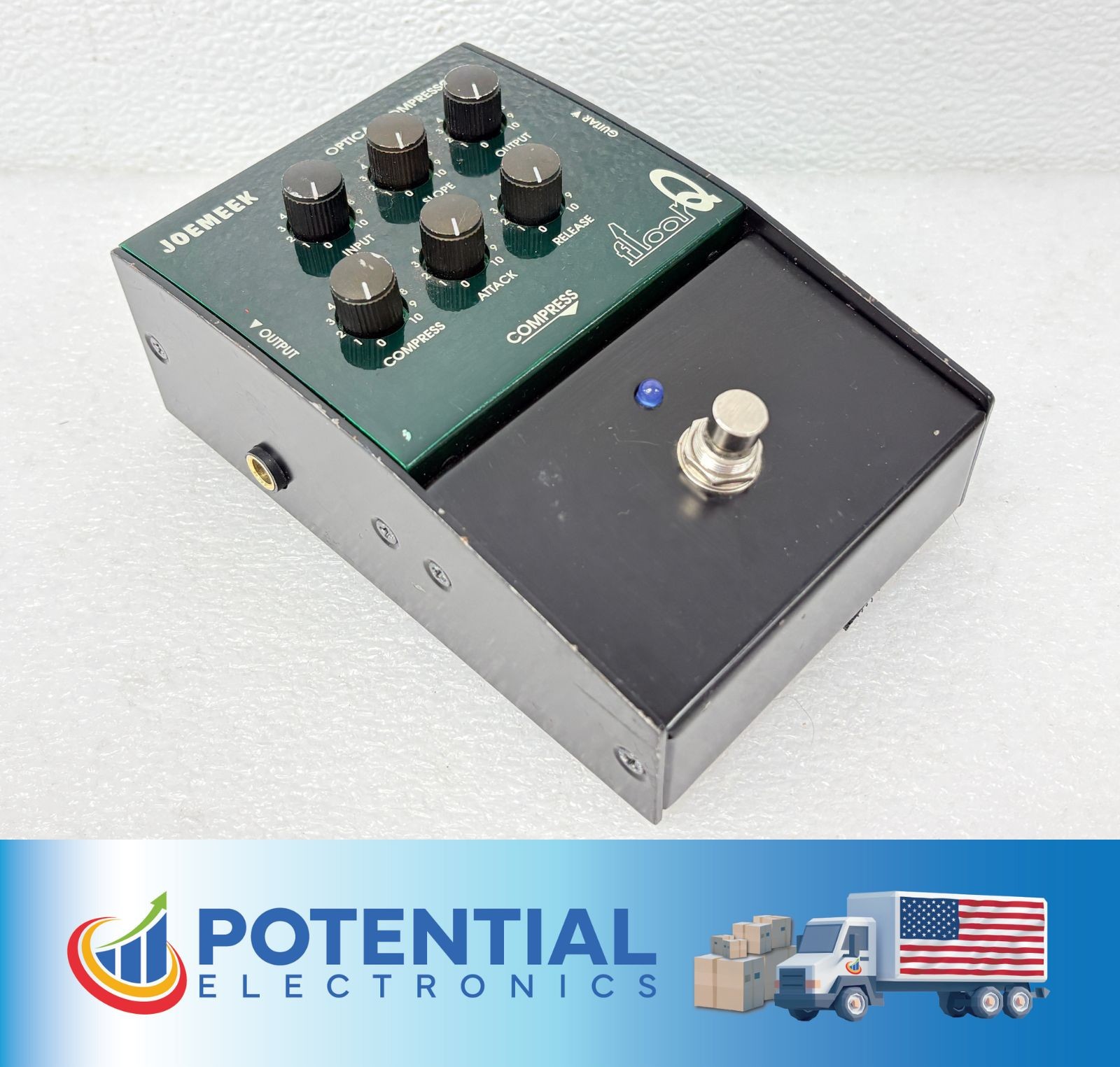 Pre Owned | JoeMeek floorQ Optical Guitar Bass Pedal Compressor Only - Green