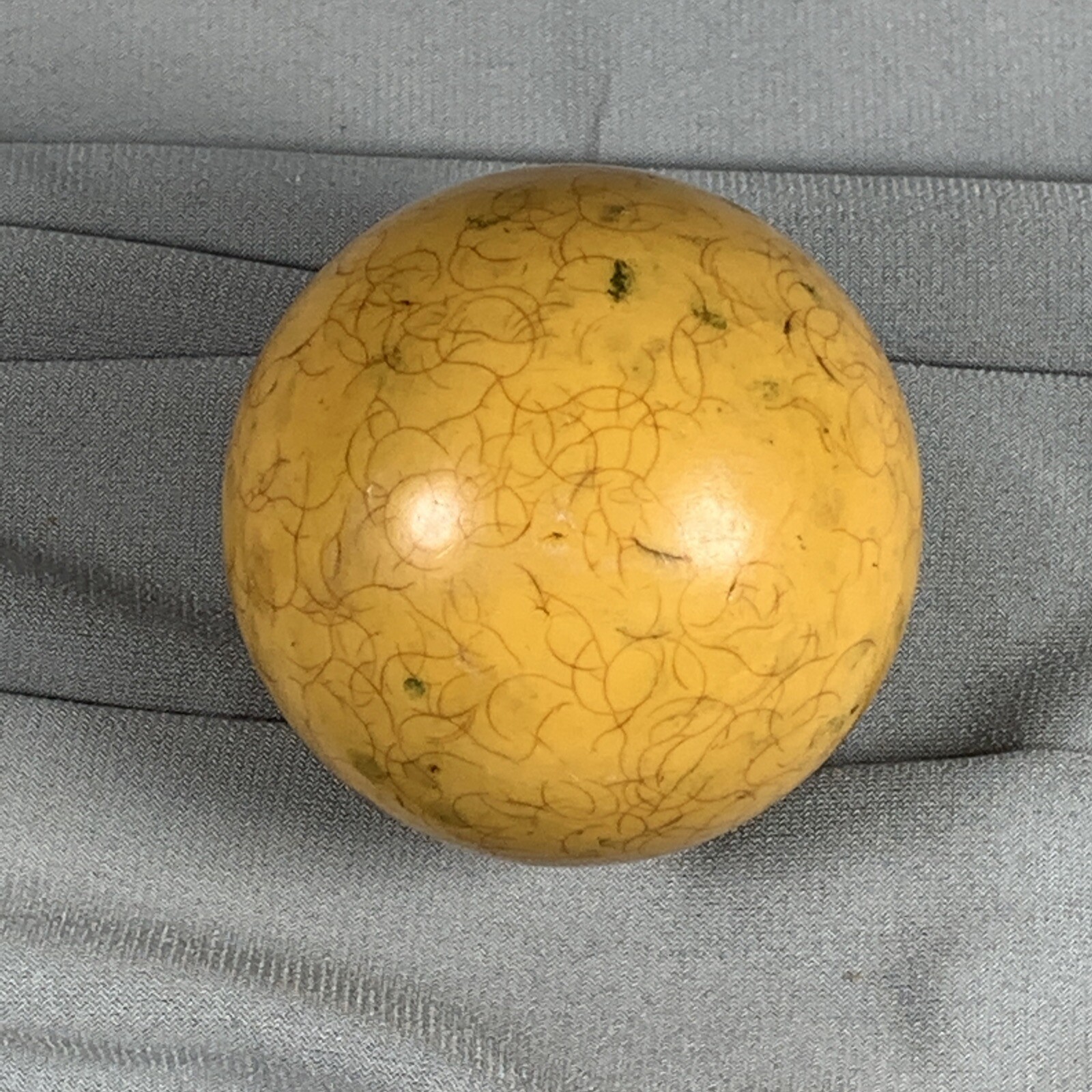 Vtg Billiard Pool Ball Yellow Speckled