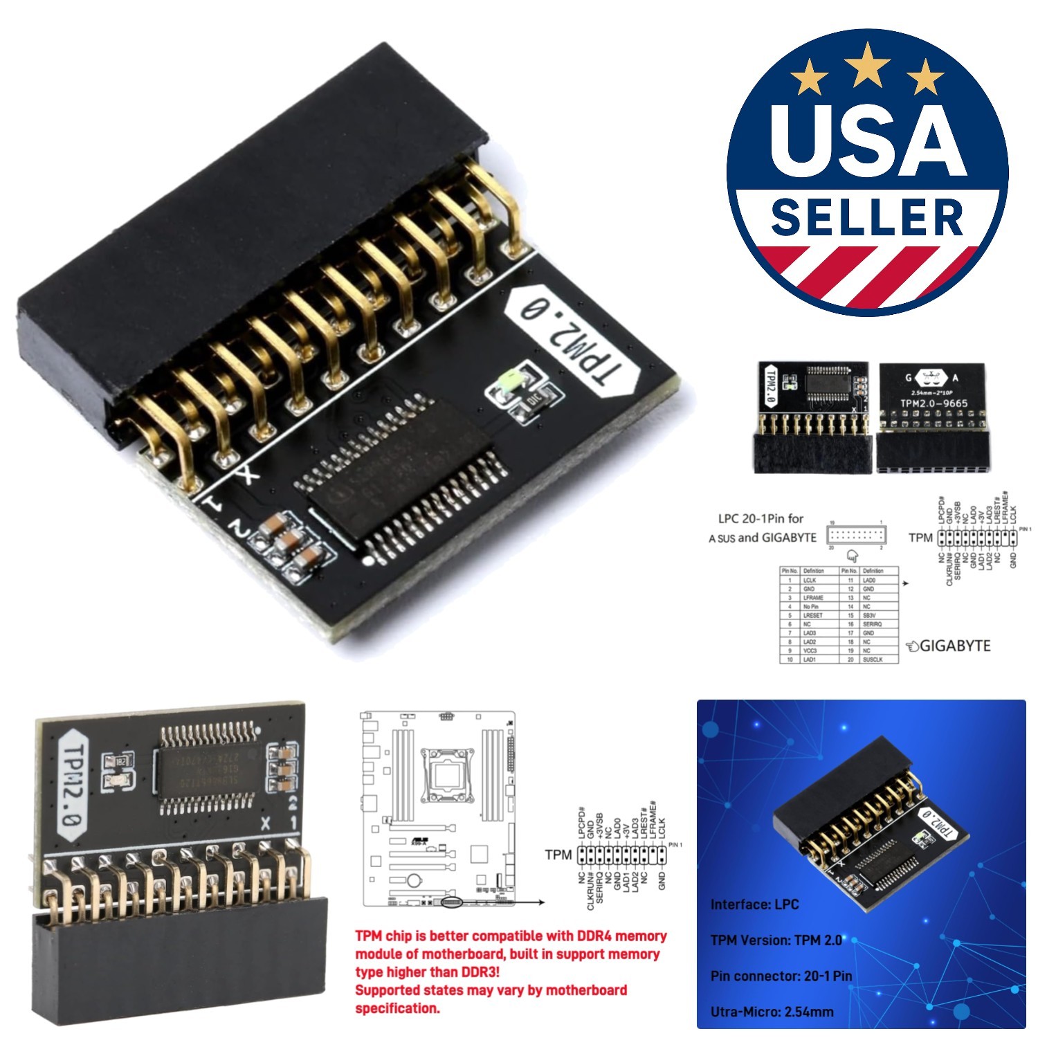 Upgrade Your ASUS with TPM 2.0 Security Module - 20-1 Pin Configuration