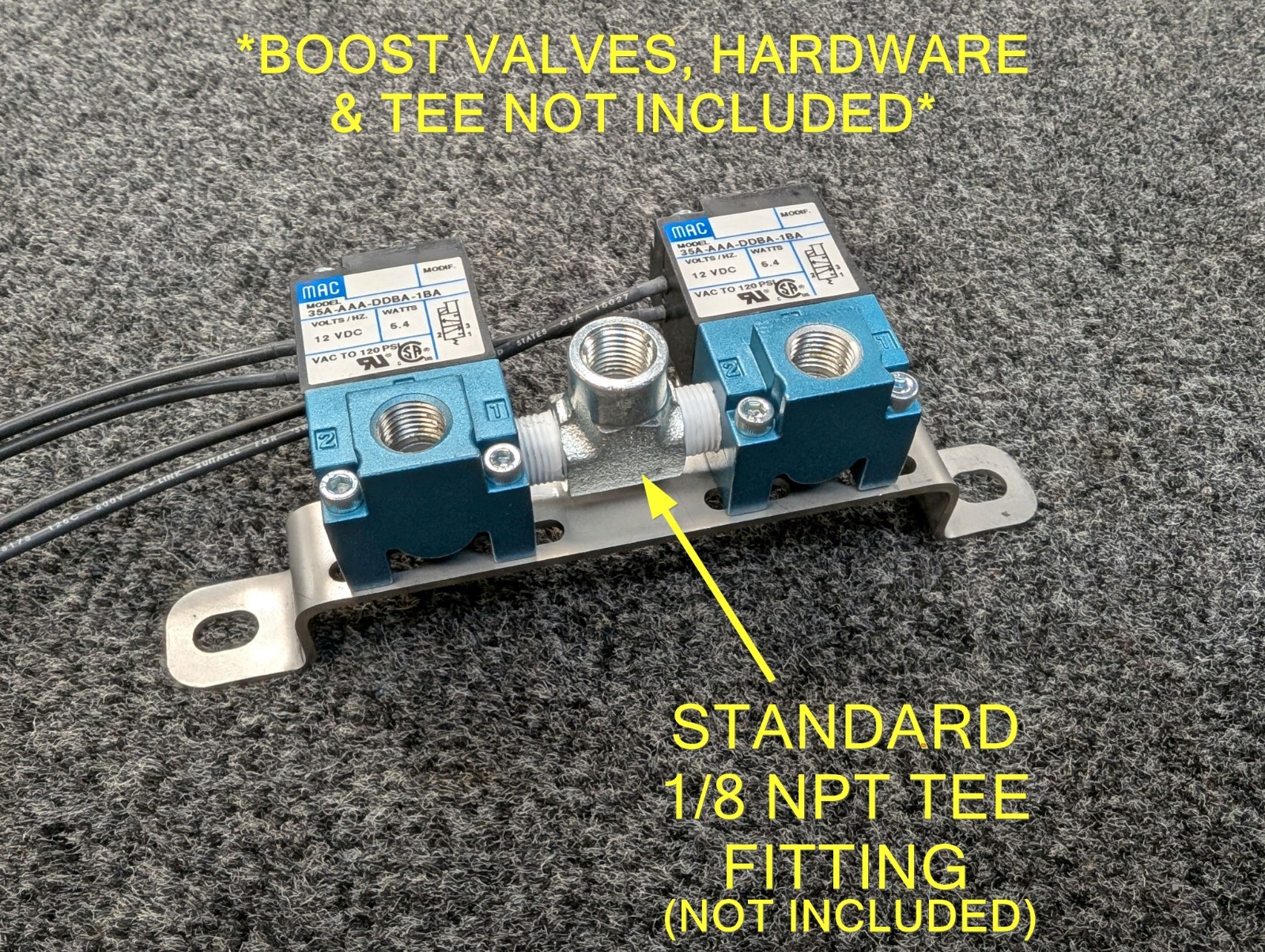 Dual Solenoid Boost Control Bracket for Mac 3 Port Valve Bracket Only STAINLESS