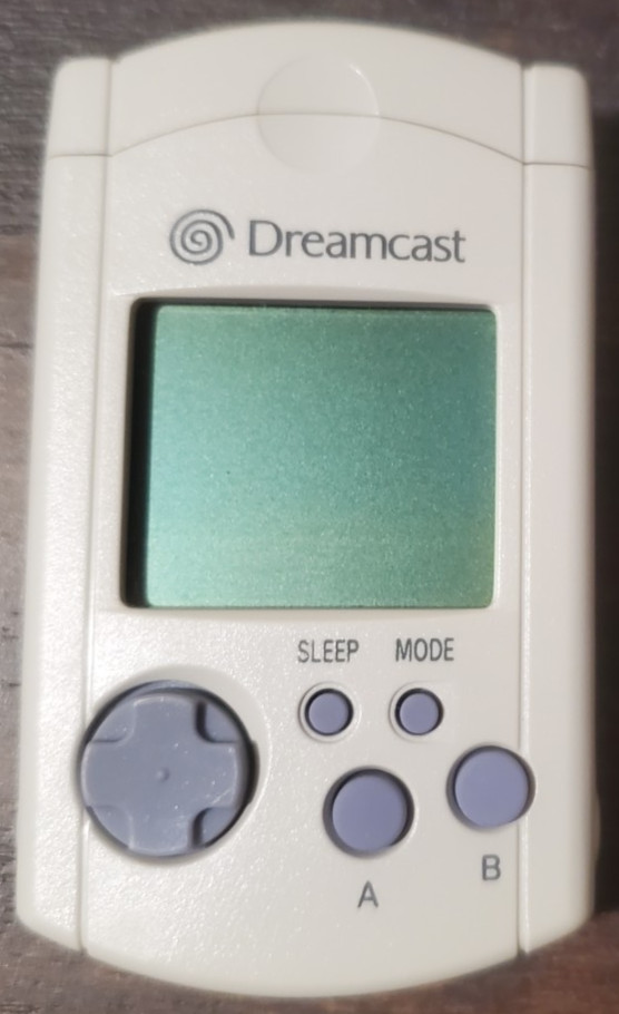 Sega Dreamcast Pearl White VMU Visual Memory Card Unit /w Cap JP HKT-7000