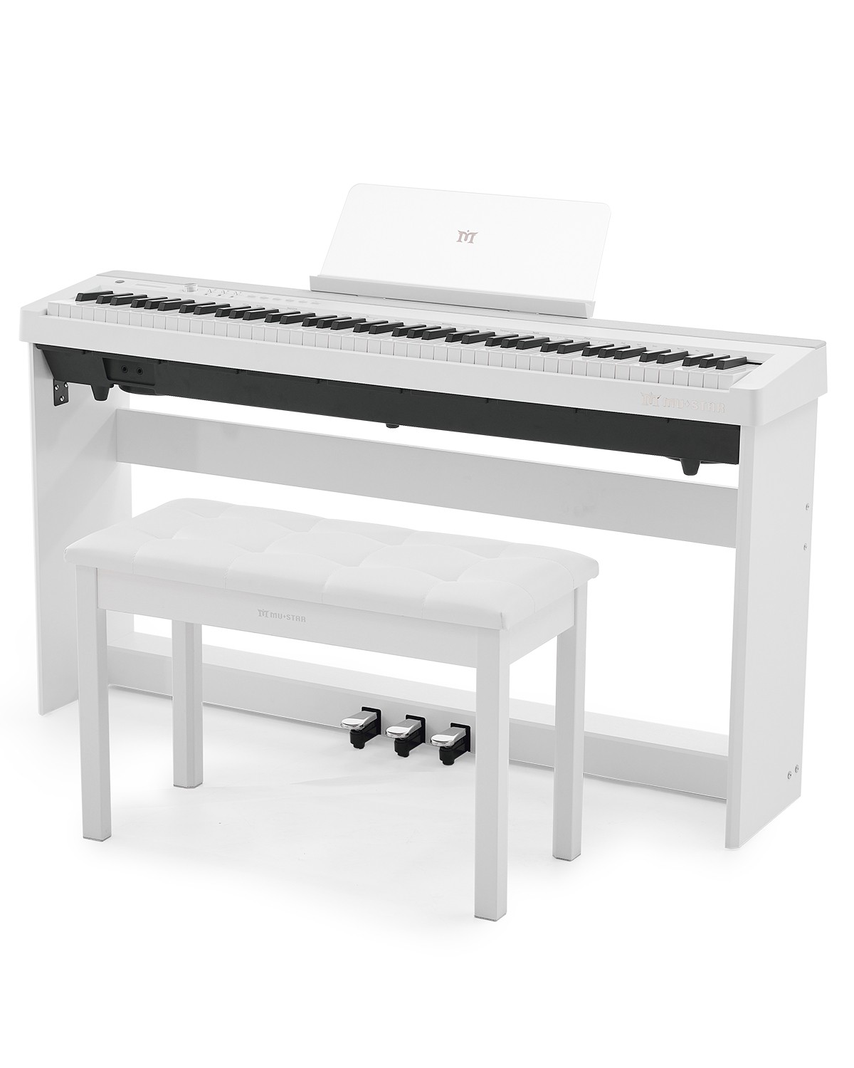 White Fully Weighted 88Key Graded Hammer Action Digital Piano Keyboard w/ Bench