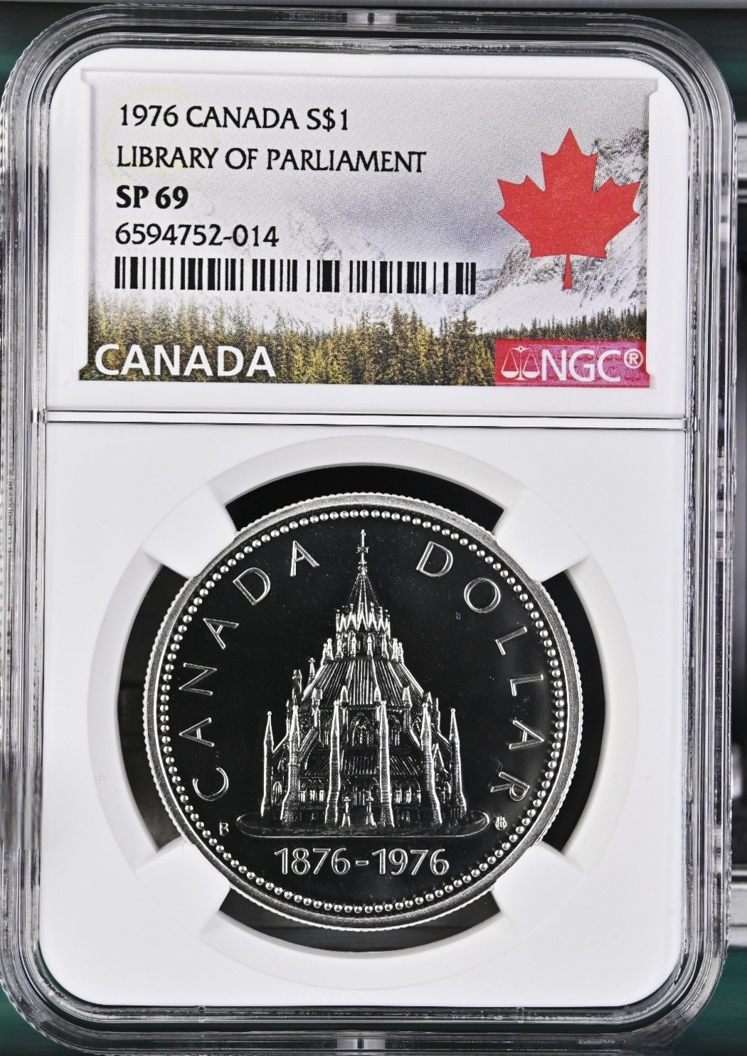1976 Canada Silver $1 Library Of Parliament Specimen NGC SP69