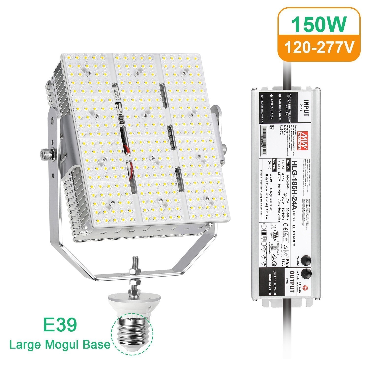 150W E39 LED Shoebox Retrofit Kit Light High Bay Parking Lot Street Area Lights